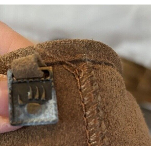 Bear paw Bianca Suede Sheerling Boot Mid Calf Metal Details Size 7 - Picture 3 of 10